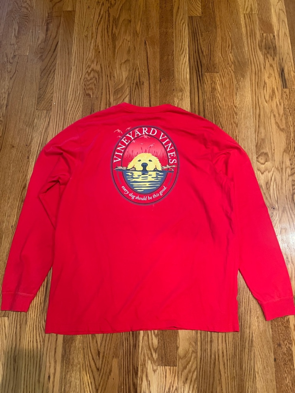 Vineyard Vines Bright Red Long-Sleeve Graphic Tee